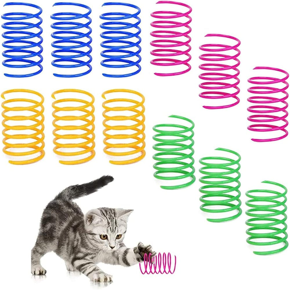 VEGCOO 24Pcs Cat Spring Cat Toys, Colourful Cat Interactive Toys Elastic Cat Spiral Springs for Swatting Bitting Hunting and Active Healthy Play(Random Colour) Animals & Pet Supplies > Pet Supplies > Cat Supplies > Cat Toys LMC-CW-ML002 12pcs