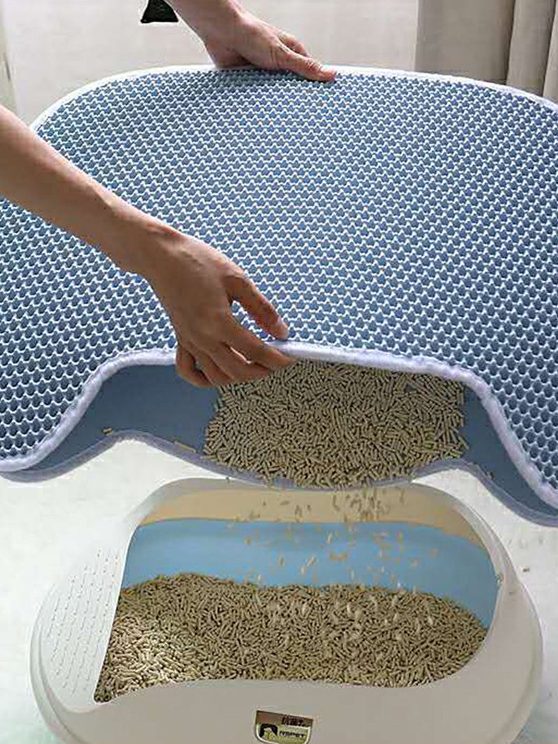 Huoge Cat Litter Trapping Mat, Waterproof Litter Trapper Pad, Honeycomb Double-Layer Litter Pad, Foldable Cat Mat for Litter Box Animals & Pet Supplies > Pet Supplies > Cat Supplies > Cat Litter Box Mats huoge