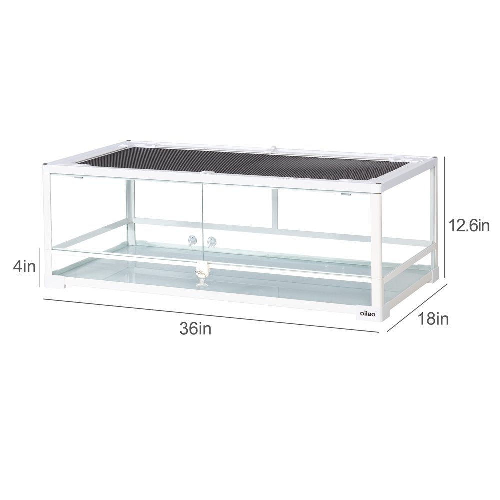 Oiibo Reptile Glass Terrarium, Swing Doors with Screen Ventilation Reptile Terrarium 36" X 18" X 12.6"(35 Gallon) Animals & Pet Supplies > Pet Supplies > Reptile & Amphibian Supplies > Reptile & Amphibian Substrates ETAN PET SUPPLIES INC