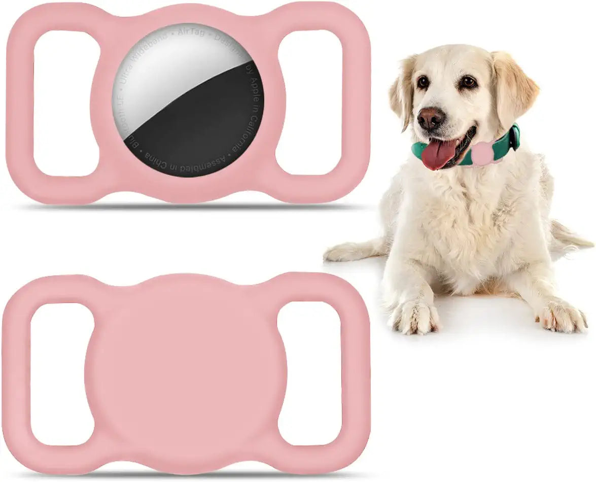 Case for Airtag Dog Collar Holder, Airtag Holder Silicone Non-Shake Protective Cover for Dog Cat Pet Loop Collar, School Bag Strap Band, Compatible with Apple Airtag Case for Dog Collar (Blue-2Pack) Electronics > GPS Accessories > GPS Cases D DOMISOL Pink 2 pack 