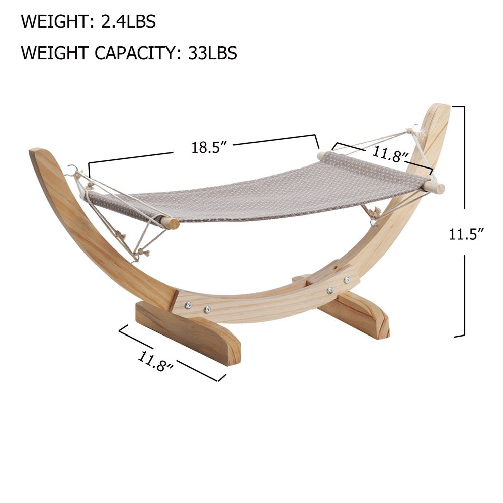 KARMAS PRODUCT Cat Hammock Bed Pet Hanging Bed with Solid Wood Stand Heavy Duty Pet Perch for Kitty Sleeping and Playing Animals & Pet Supplies > Pet Supplies > Cat Supplies > Cat Beds KARMAS PRODUCT