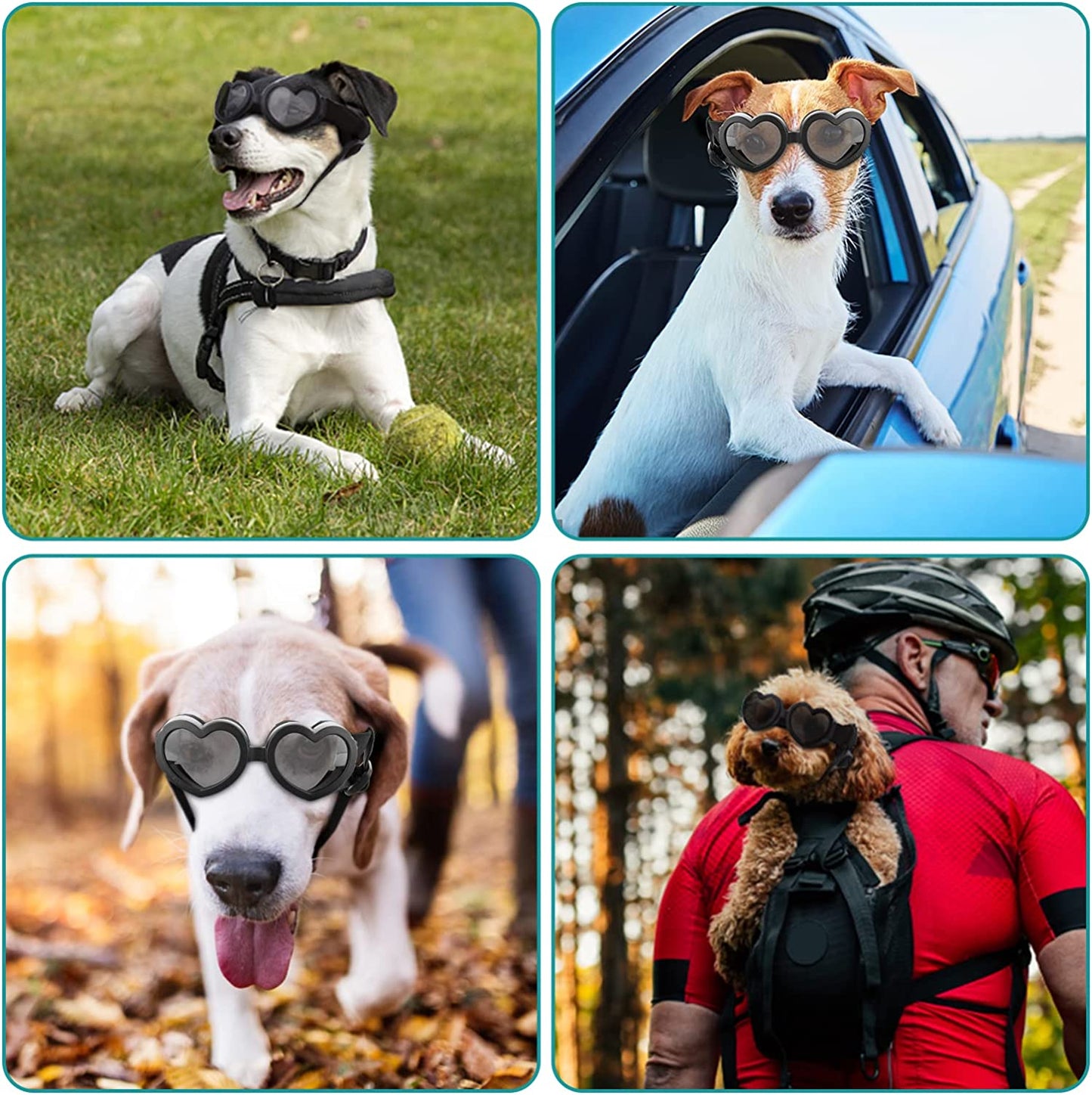 Cobee Puppy Sunglasses, Cute Dog Goggles Adjustable Strap Pet Glasses Small Dog Sunglasses Pet Dog Heart Shaped Anti-Fog Sunglasses Waterproof Windproof UV Protective Glasses for Dogs and Cats Animals & Pet Supplies > Pet Supplies > Dog Supplies > Dog Apparel Cobee