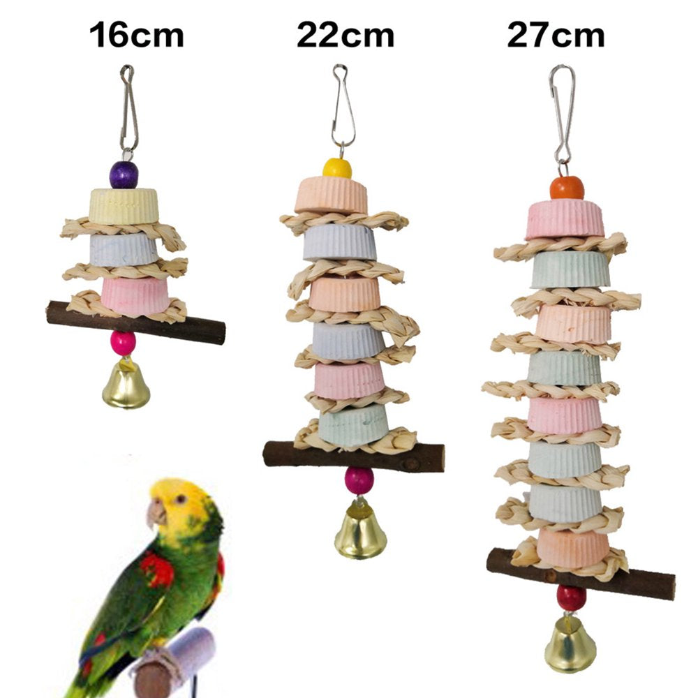 Pet Enjoy Parrot Chewing Toy, Bird Beak Grinding Stone with Bell,Hanging Lava Block for Cockatiel Conure African Grey Parrots Parakeet Cockatiel Climbing Playing Animals & Pet Supplies > Pet Supplies > Bird Supplies > Bird Toys Pet Enjoy