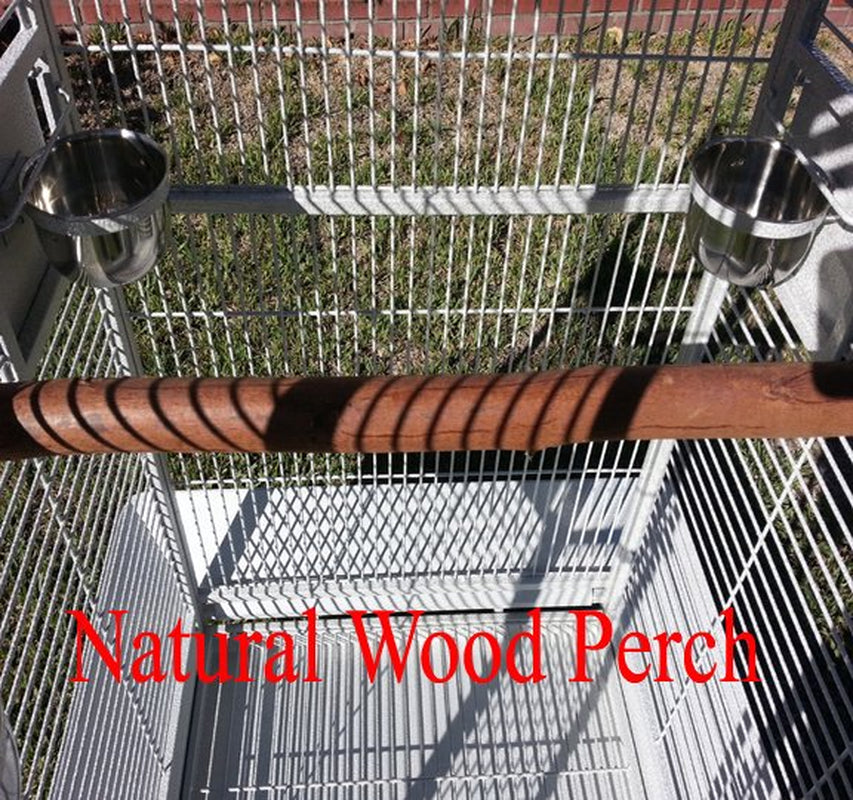 Large Elegant and Durable Wrought Iron Bird Parrot Rolling Cage Double Ladders Open Play Top Perch Stand with Seed Guard Animals & Pet Supplies > Pet Supplies > Bird Supplies > Bird Cages & Stands Mcage