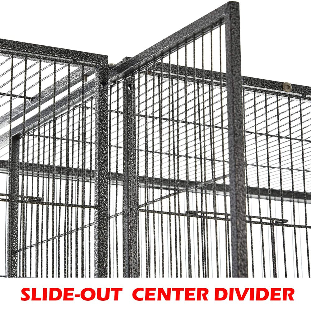 LARGE Double 3-Tiers Center Divider Small Animals Critters Habitat Cage with Tight 1/2-Inch Wire Spacing for Guinea Pig Ferret Chinchilla Sugar Glider Rats Mice Hamster Hedgehog Gerbil Animals & Pet Supplies > Pet Supplies > Small Animal Supplies > Small Animal Habitats & Cages Mcage