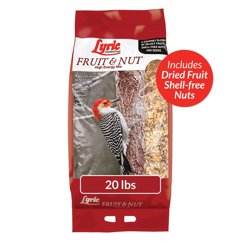 Lyric Fruit and Nut Wild Bird Seed, High Energy Wild Bird Food Mix, 5 Lb. Bag Animals & Pet Supplies > Pet Supplies > Bird Supplies > Bird Food Lebanon Seaboard Corporation 20 lbs