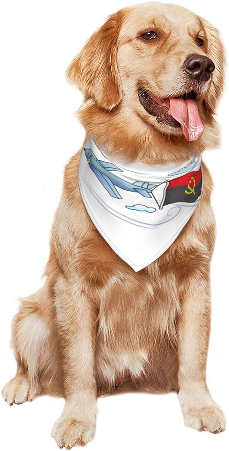 Airplane with Angolan Flag Pet Dog and Cat Decorative Triangle Scarf,Dog Bandana,Breathable and Stain Resistant. Animals & Pet Supplies > Pet Supplies > Dog Supplies > Dog Apparel ZALTAS