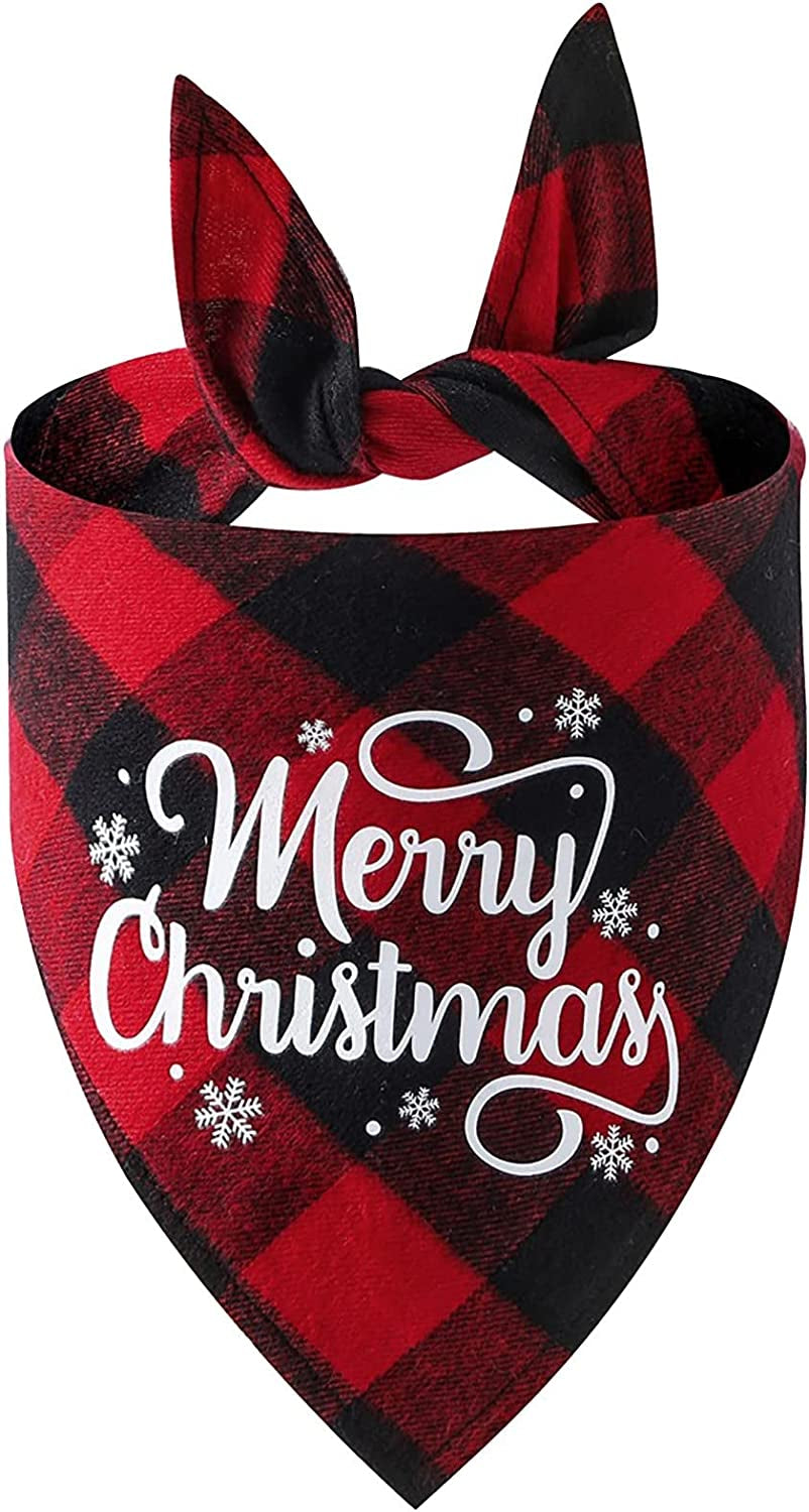 Dog Bandanas Suitable for Dog Bandana Boy & Girl Holiday Dog Scarf Plaid Thanksgiving Christmas Autumn Dog Bandana Scarf Triangles Bib Squares Scarf Adorable Puppy Wedding & (Red A, One Size) Animals & Pet Supplies > Pet Supplies > Dog Supplies > Dog Apparel Generic Red e One Size
