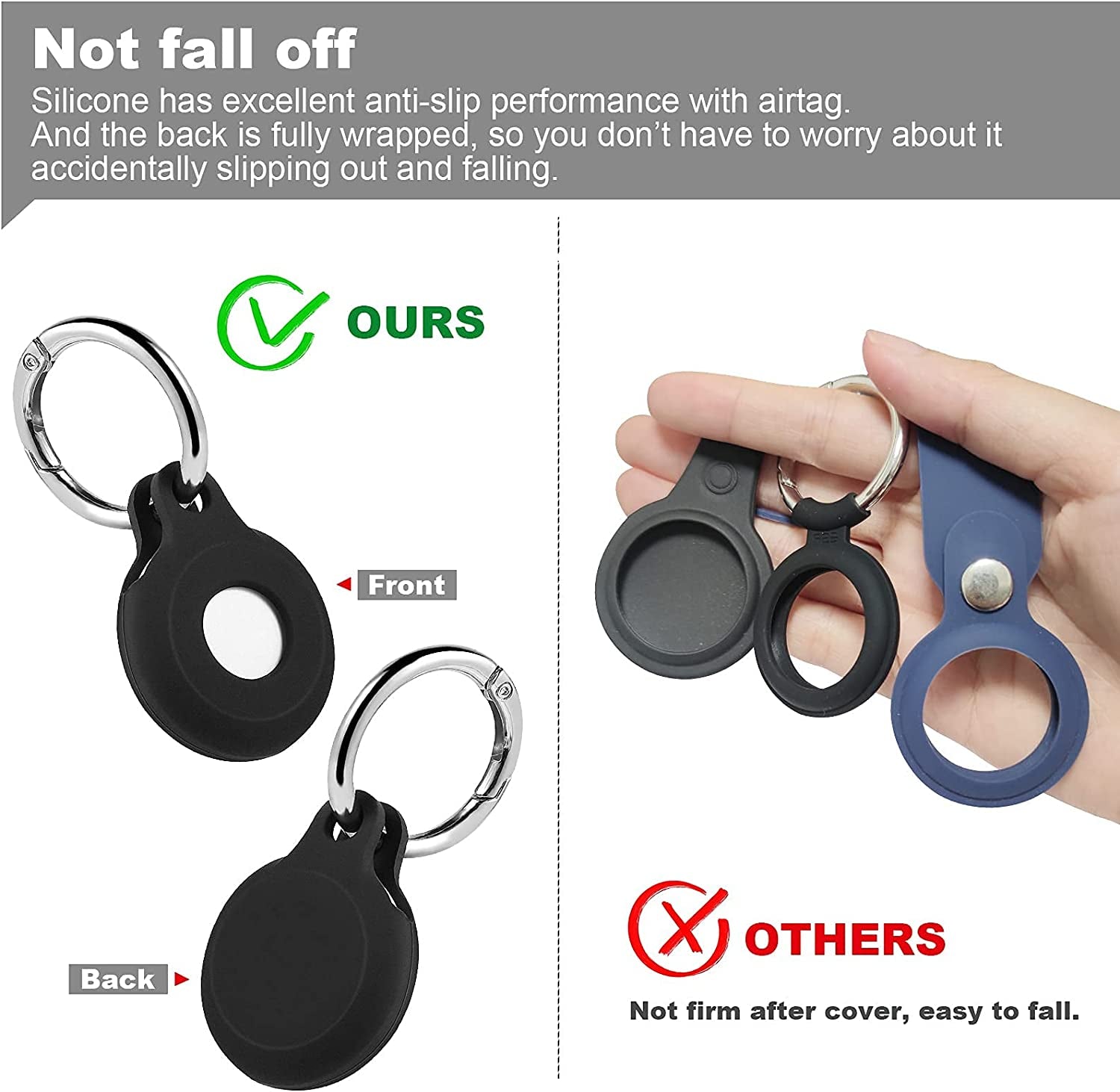 Airtag Case Compatible with Apple Airtag Case for Airtag Keychain,Pet Airtag Collar-Black Electronics > GPS Accessories > GPS Cases KENBU   