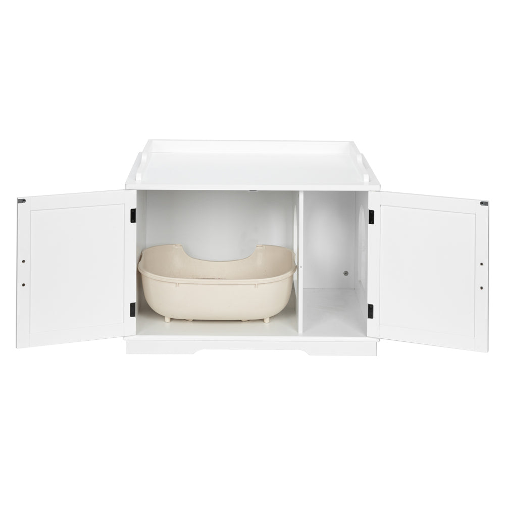 SUPERHOMUSE 1Pc Cat Litter Box Enclosure Cabinet, Large Wooden Indoor Storage Bench Furniture for Living Room, Bedroom, Bathroom, Side Table W/Pet Mat Animals & Pet Supplies > Pet Supplies > Cat Supplies > Cat Furniture 27899978