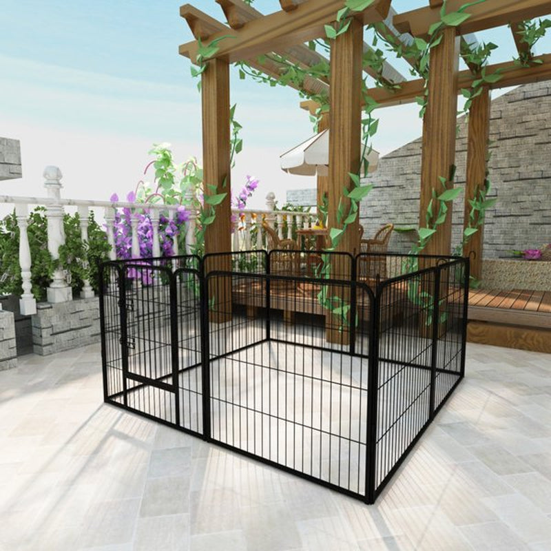 Otfitness 8-Panels 32"H Pet Playpen for Backyard Heavy Duty Large Metal Puppy Dog Run Fence with Door Pet Playpen Dog Exercise Animals & Pet Supplies > Pet Supplies > Dog Supplies > Dog Kennels & Runs Otfitness