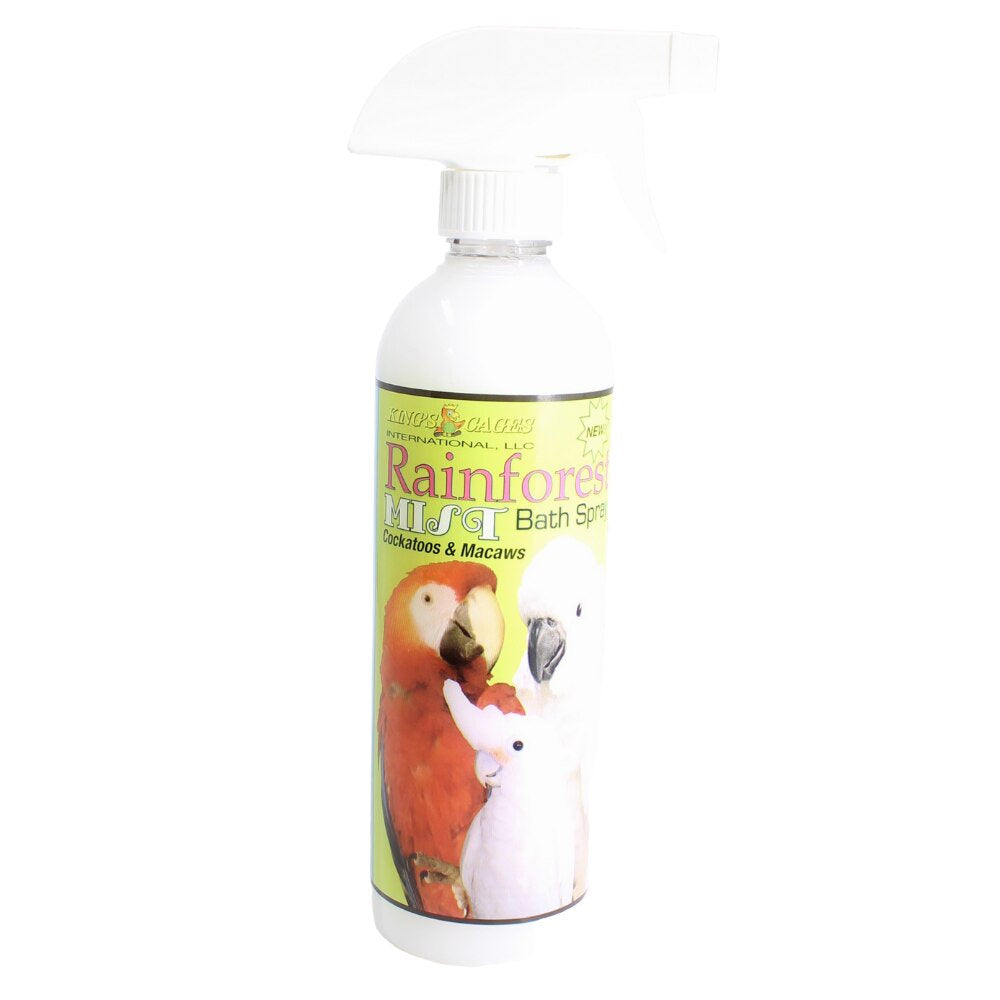 Rainforest Mist Bath Spray for Cockatoos and Macaws 17Oz Animals & Pet Supplies > Pet Supplies > Bird Supplies > Bird Treats King's Cages