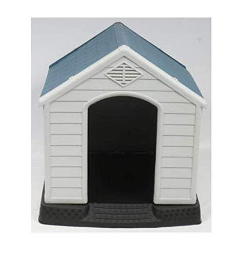 No!No! Plastic Indoor Outdoor Dog House Small to Medium Pet All Weather Doghouse Puppy Shelter White, Blue Roof Animals & Pet Supplies > Pet Supplies > Dog Supplies > Dog Houses no!no!