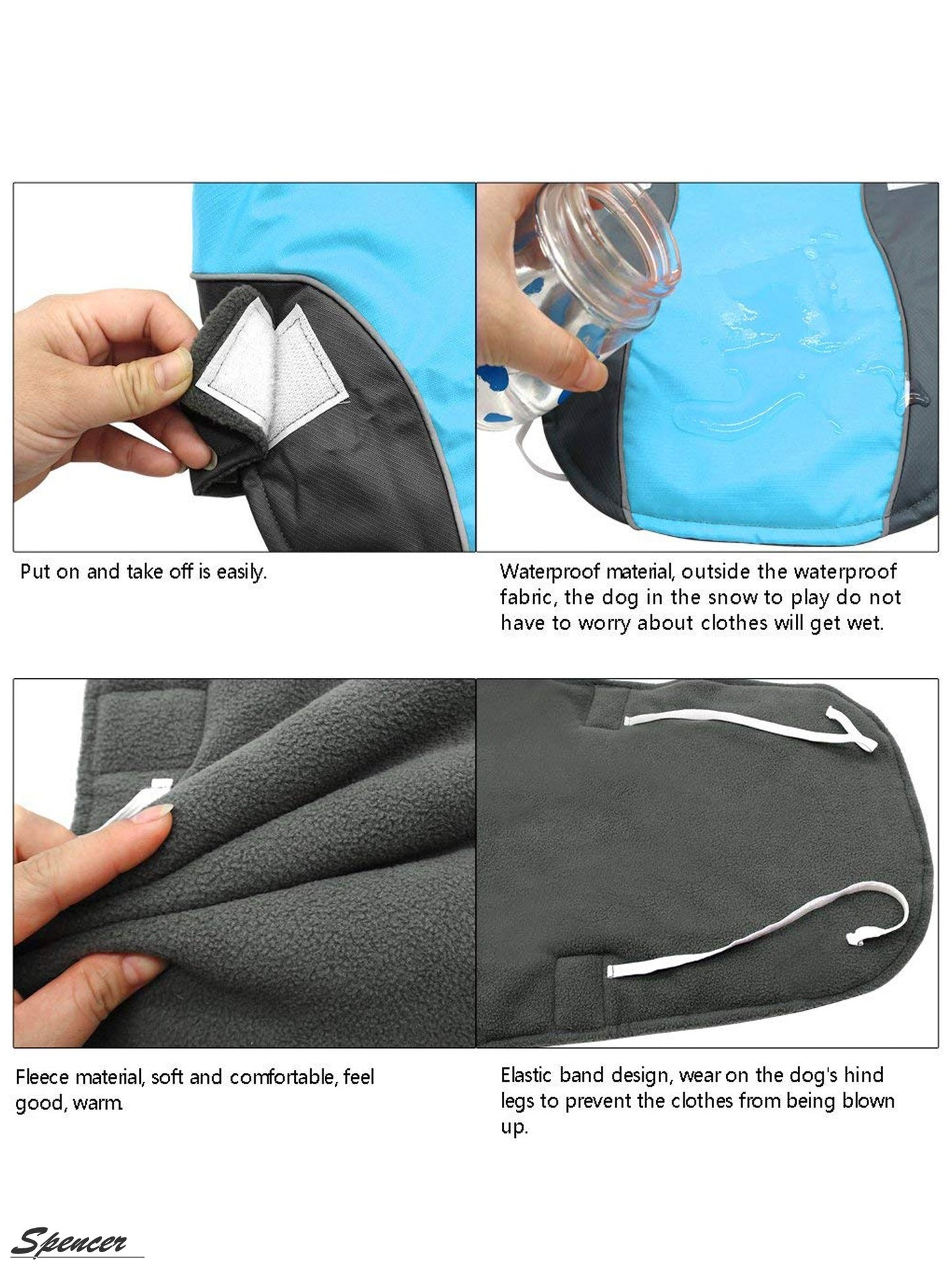 Spencer Winter Dog Coat Vest Windproof Reflective Warm Dog Jackets Pet Apparel for Small Medium Large Dogs Outdoor Walking "M-5XL" Animals & Pet Supplies > Pet Supplies > Dog Supplies > Dog Apparel Spencer