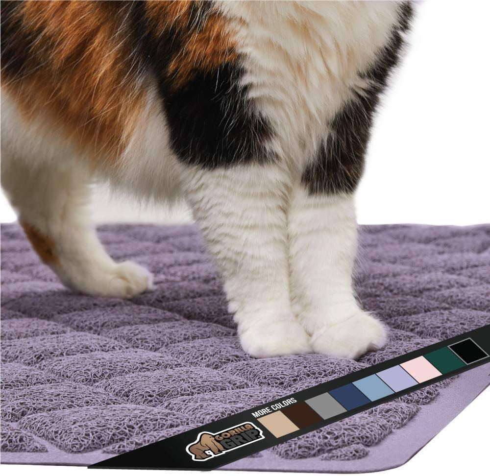 Gorilla Grip Original Premium Durable Cat Litter Mat, 35X23, XL Jumbo, Water Resistant, Traps Litter from Box and Cats, Scatter Control, Soft on Kitty Paws, Easy Clean Mat, Light Purple Animals & Pet Supplies > Pet Supplies > Cat Supplies > Cat Litter Box Mats Hills Point Industries, LLC
