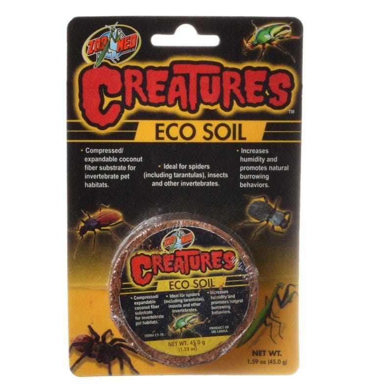 9.54 Oz (6 X 1.59 Oz) Zoo Med Creatures Eco Soil Compressed Expandable Coconut Fiber Substrate for Invertebrate Pet Habitats Animals & Pet Supplies > Pet Supplies > Fish Supplies > Aquarium Gravel & Substrates Zoo Med