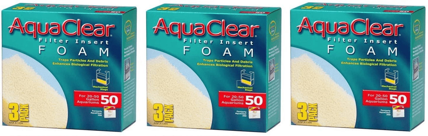 (9 Pack) Aquaclear 50-Gallon Foam Inserts, (3 Boxes with 3 Inserts Each) Animals & Pet Supplies > Pet Supplies > Fish Supplies > Aquarium Filters Aqua Clear