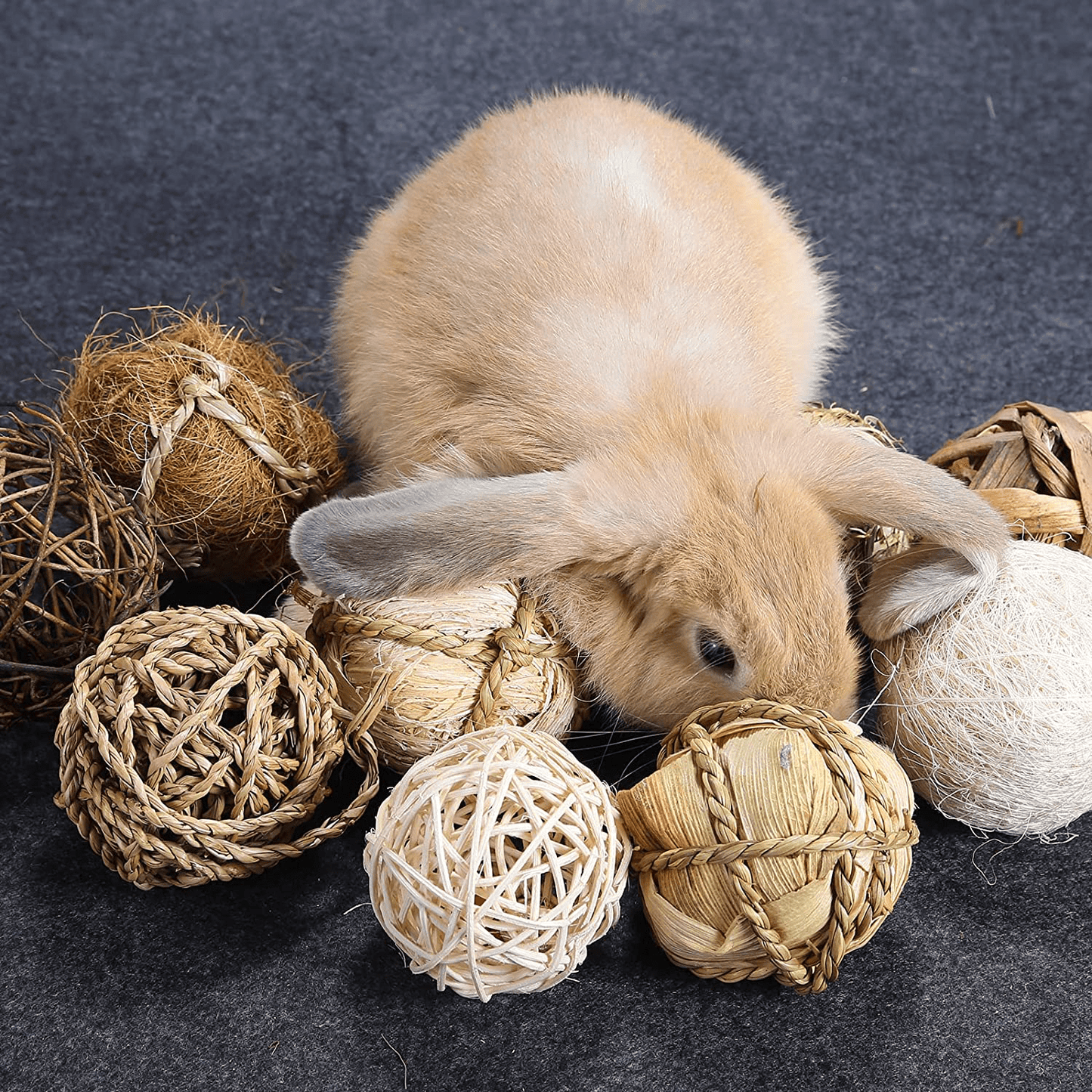 9 Pcs Small Animals Play Balls, Chew Grass Balls & Rolling Chew Toys for Bunny, Improve Pets Dental Health for Rabbit, Chinchilla, Guinea Pigs, Hamsters, Gerbils, Rats, Mice Animals & Pet Supplies > Pet Supplies > Small Animal Supplies > Small Animal Treats DAMPET