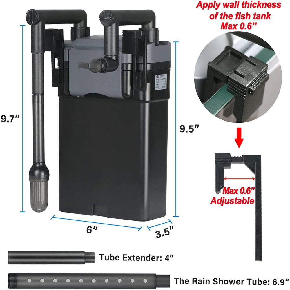 Aquarium Filter Pump for 5 10 20 Gallon Tank Crystal 120GPH Biochemical Filtration Submersible Betta Fish Tank Filters Quiet Air Pump W/Carbon Cartridge 2 in 1 TARARIUM Animals & Pet Supplies > Pet Supplies > Fish Supplies > Aquarium Filters TARARIUM