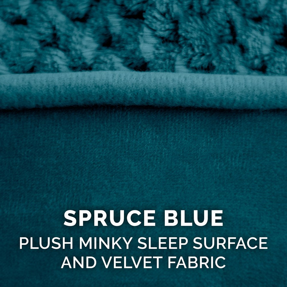 Furhaven Pet Products Dog Bed, Cooling Gel Memory Foam Orthopedic Minky Plush & Velvet Luxe Lounger Bed for Dogs & Cats, Spruce Blue, Giant Animals & Pet Supplies > Pet Supplies > Cat Supplies > Cat Beds FurHaven Pet