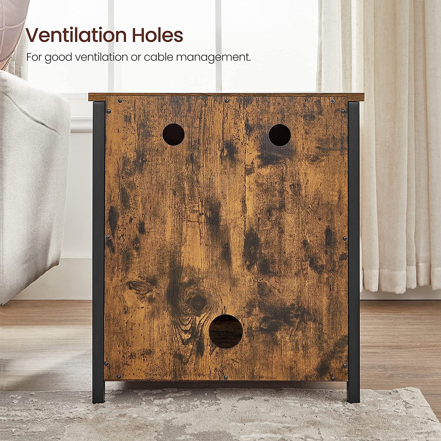 VASAGLE Cat Litter Box Furniture,Hidden Litter Box Enclosure Cabinet,Rustic Brown and Black Animals & Pet Supplies > Pet Supplies > Cat Supplies > Cat Furniture VASAGLE