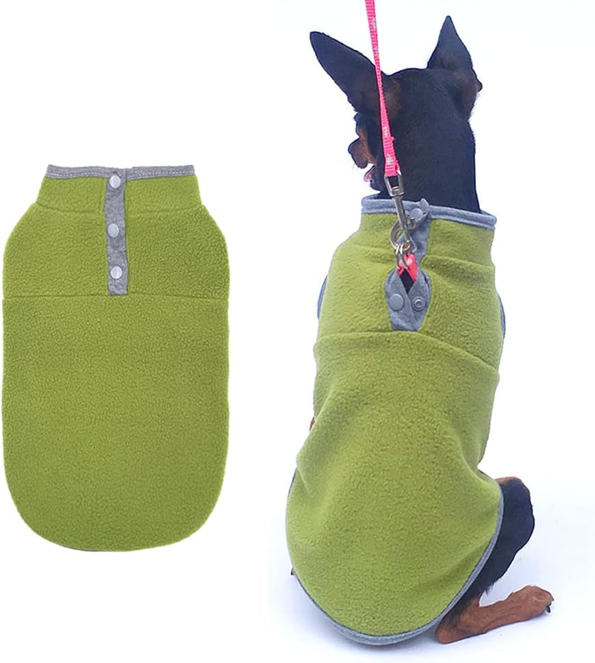 PIXRIY Dog Fleece Sweater, Soft Dog Vest Apparel Sleeveless Puppy Winter Cold Weather Clothes Doggie Jacket Pullover for Small Medium Dog and Cat(Purple,M) Animals & Pet Supplies > Pet Supplies > Dog Supplies > Dog Apparel PIXRIY Green X-Large