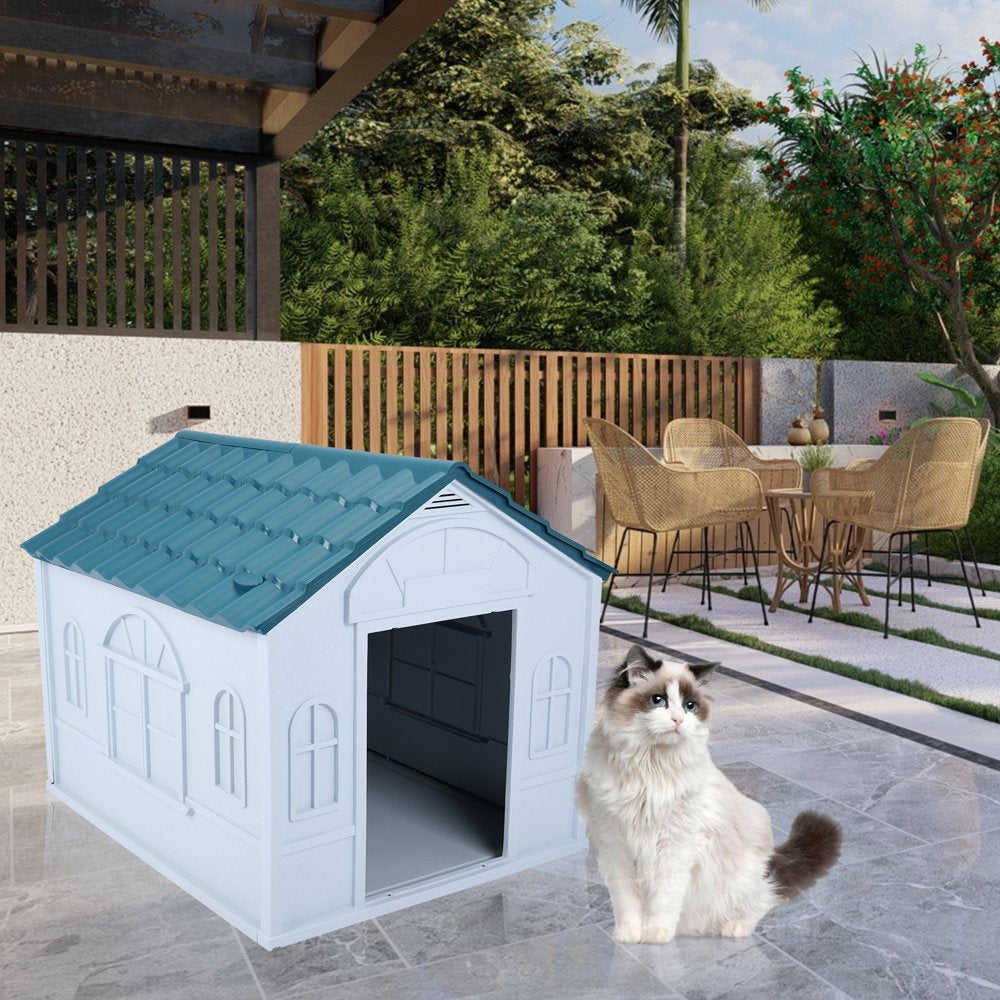 Plastic Dog House - Water Resistant Dog Kennel for Small to Medium Sized Dogs All Weather Indoor Outdoor Doghouse Puppy Shelter Animals & Pet Supplies > Pet Supplies > Dog Supplies > Dog Houses VIITION