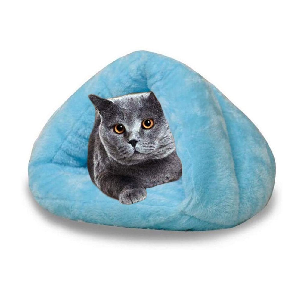 Pet Dog Cat Bed House Warm Soft Mat Bedding Cave Basket Kennel Washable Nest Animals & Pet Supplies > Pet Supplies > Cat Supplies > Cat Beds Zoiuytrg 17.72" x 17.72" Blue