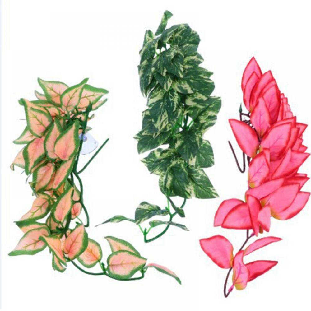 Summark Reptile Plants Amphibian Hanging Plants for Lizards Geckos Bearded Dragons Snake Hermit Crab Tank Pets Habitat Decorations Animals & Pet Supplies > Pet Supplies > Reptile & Amphibian Supplies > Reptile & Amphibian Habitats Sunmark Style 01