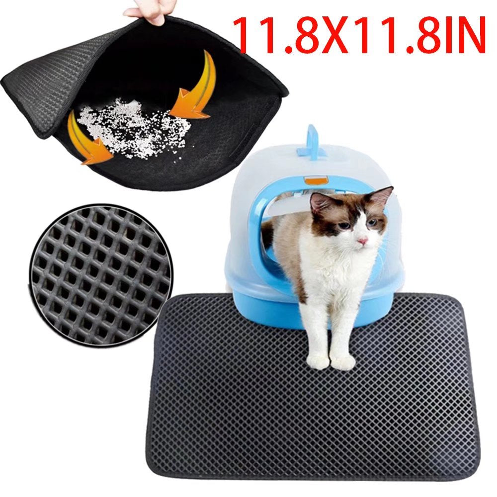 Pet Cat Litter Mat Waterproof EVA Double Layer Cat Litter Trapping Pet  Litter Box Mat Clean Pad Products For Cats Accessories