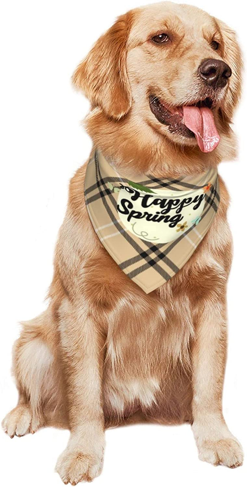 Happy Spring Hand Drawn Pet Dog and Cat Decorative Triangle Scarf,Dog Bandana,Breathable and Stain Resistant. Animals & Pet Supplies > Pet Supplies > Dog Supplies > Dog Apparel ZALTAS