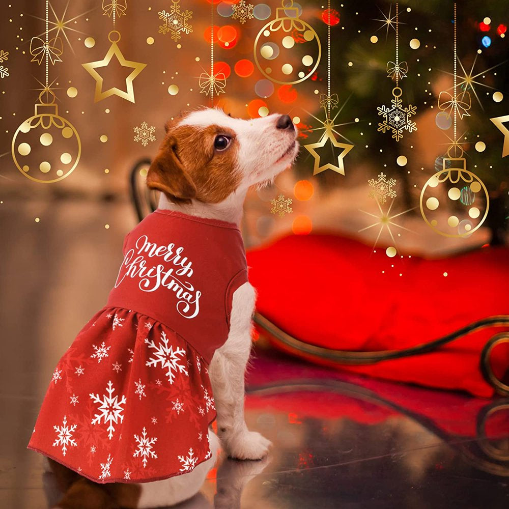 Halloween Pet Dresses Dog Vest Skirt Holiday Thanksgiving Pet Bowknot Dress Christmas Pet Sundress Apparel Printed Princess Dog Cat Dress for Festivals Parties Small Dog Cat Pets Animals & Pet Supplies > Pet Supplies > Cat Supplies > Cat Apparel Canopy XS Red