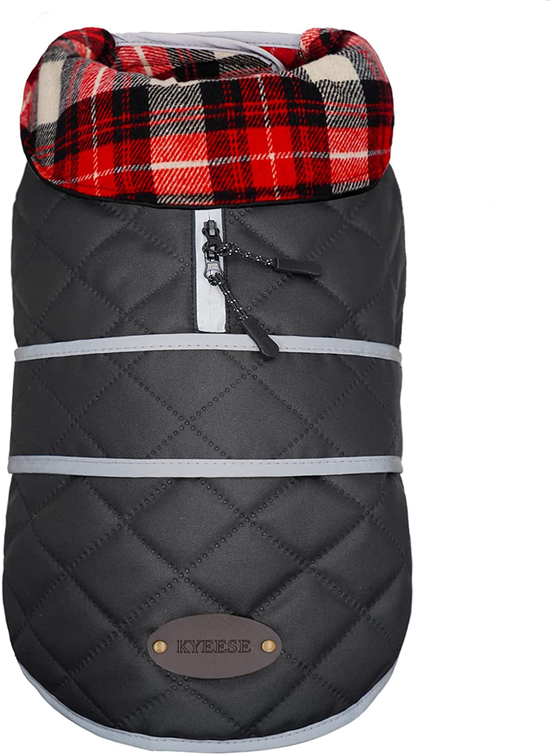 KYEESE Dog Jackets Waterproof Windproof with Reflective Strip Quilted Size Adjustable Dog Cold Weather Coat with Leash Hole for Small Dogs Animals & Pet Supplies > Pet Supplies > Dog Supplies > Dog Apparel kyeese