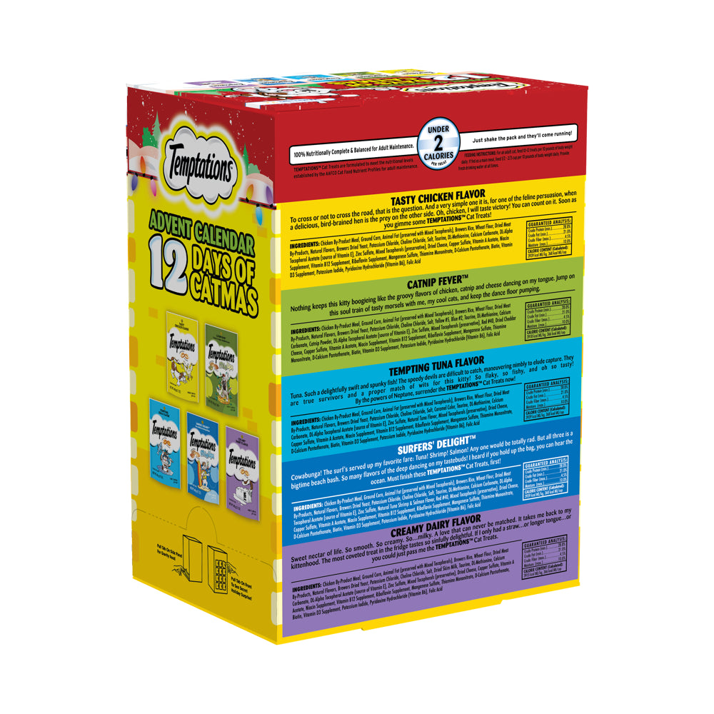 TEMPTATIONS Advent Calendar Holiday Treats for Adult Cats, 20.4 Oz Variety Pack Animals & Pet Supplies > Pet Supplies > Cat Supplies > Cat Treats Mars Petcare