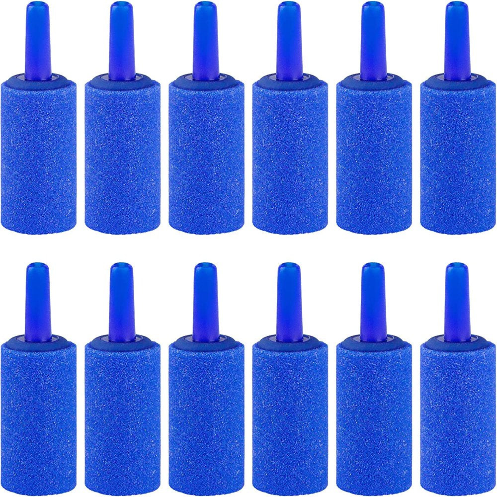 Aquarium 1 Inch Air Stone Cylinder Blue Bubble Diffuser Release Tool for Nano Air Pumps Small Buckets and Fish Tanks, 12 Pack Animals & Pet Supplies > Pet Supplies > Fish Supplies > Aquarium Air Stones & Diffusers PillyBalla