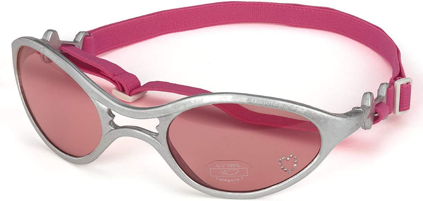 Doggles K9 Optix Shiny Silver Rubber Frame with Pink Lens Sunglasses, Large Animals & Pet Supplies > Pet Supplies > Dog Supplies > Dog Apparel Doggles 1 Medium