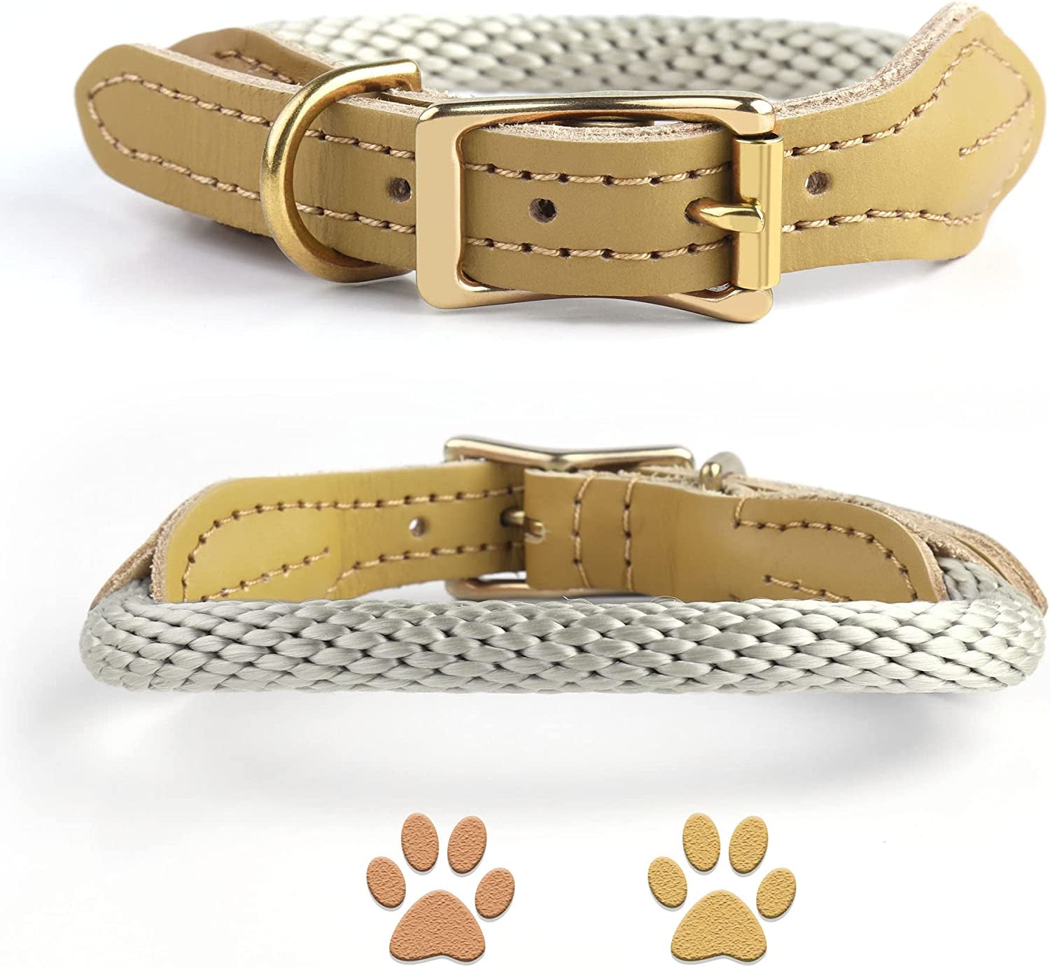 Decorbea Airtag Holder- Airtag Dog Collar Holder(2 Pack)- Dog Airtag Holder in Fashionable Design -PU Leather Pet Collar Case for Apple Airtags Electronics > GPS Accessories > GPS Cases Decorbea Khaki Dog Collars (Pack of 1) Collar(M/L):15.8"-18.9" 