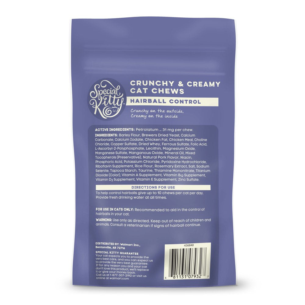 Special Kitty Hairball Control Crunchy & Creamy Cat Treats, Chicken Flavor, 2.1 Oz Animals & Pet Supplies > Pet Supplies > Cat Supplies > Cat Treats Wal-Mart Stores, Inc.