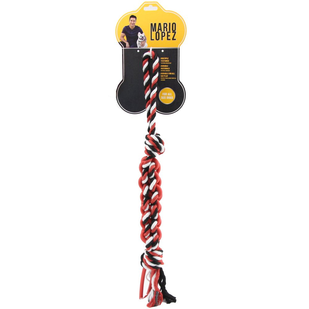 Mario Lopez Dog Toy 15.5 Inches Chain Link Rope and Rubber Tug Toy, Blue Animals & Pet Supplies > Pet Supplies > Dog Supplies > Dog Toys Mario Lopez
