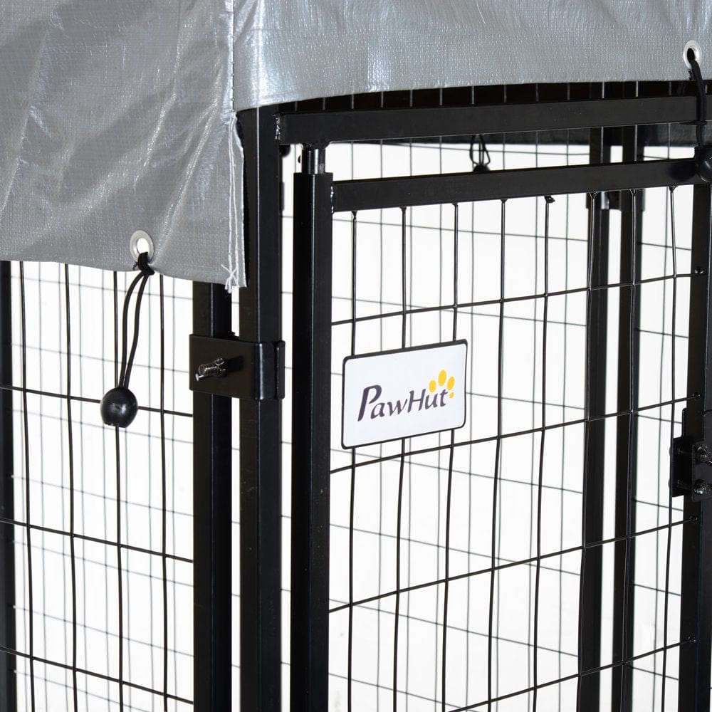 97鈥?X 46鈥?Outdoor Covered Galvanized Metal Dog Kennel Exercise Playpen Animals & Pet Supplies > Pet Supplies > Dog Supplies > Dog Kennels & Runs Lixada