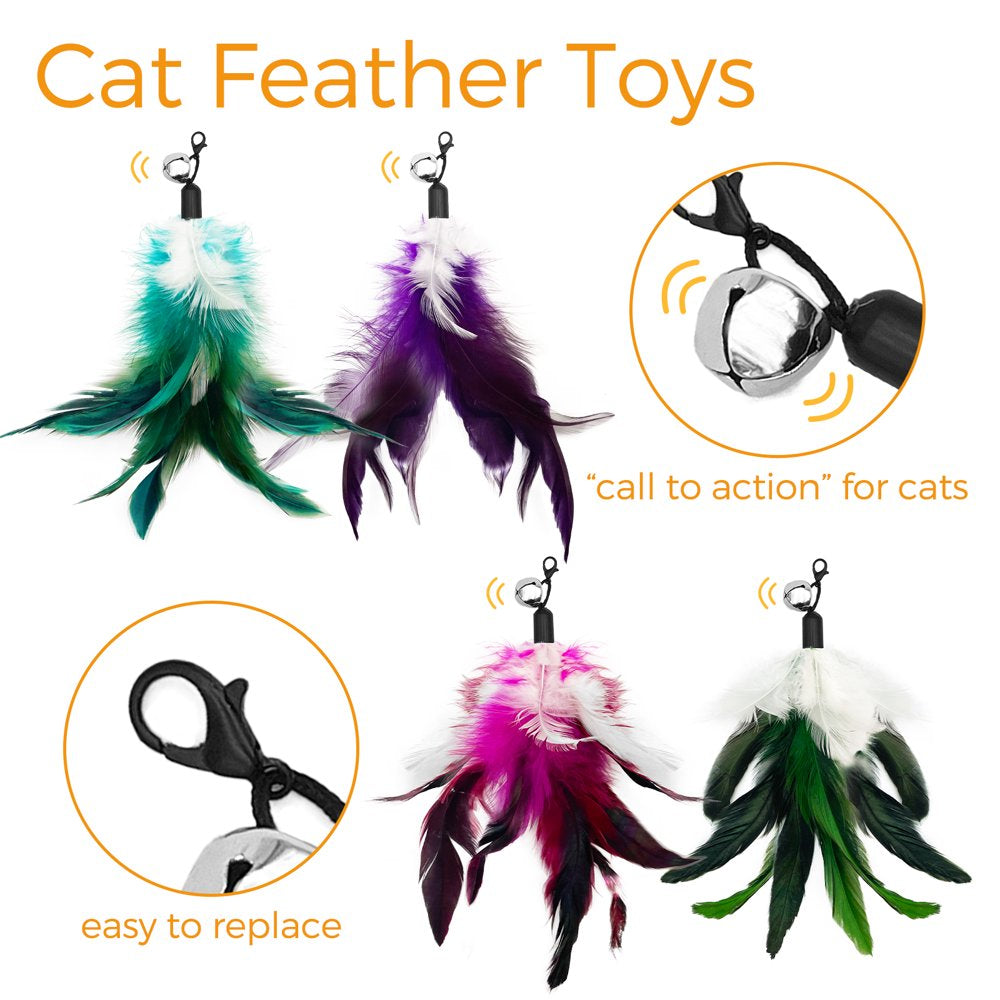 Lepawit Cat Wand Teaser Toy with Feather Replacements Interactive Cat Toys for Indoor Cats & Kitten Animals & Pet Supplies > Pet Supplies > Cat Supplies > Cat Toys Lepawit