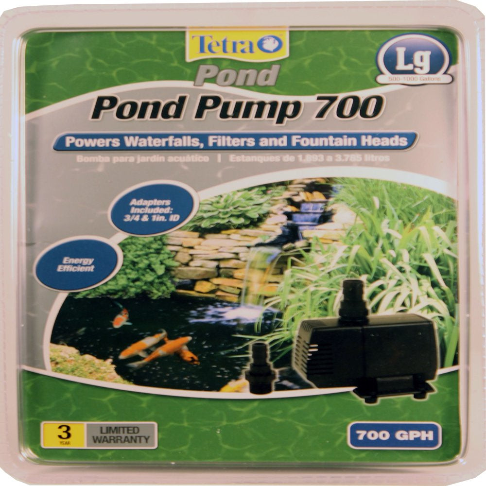 Tetra Pond Water Garden Pump, 1000 GPH, for Large Waterfalls, Filters and Fountain Heads Animals & Pet Supplies > Pet Supplies > Fish Supplies > Aquarium & Pond Tubing Spectrum Brands, Inc 700 GPH  