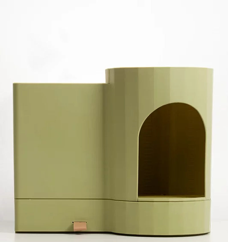 Cat Litter Box Dome, 75L for 8KG Pet Litterbox Potty House Furniture with 3L Drawer, Modern Simple and Easy to Clean, White Animals & Pet Supplies > Pet Supplies > Cat Supplies > Cat Furniture Unbranded Green
