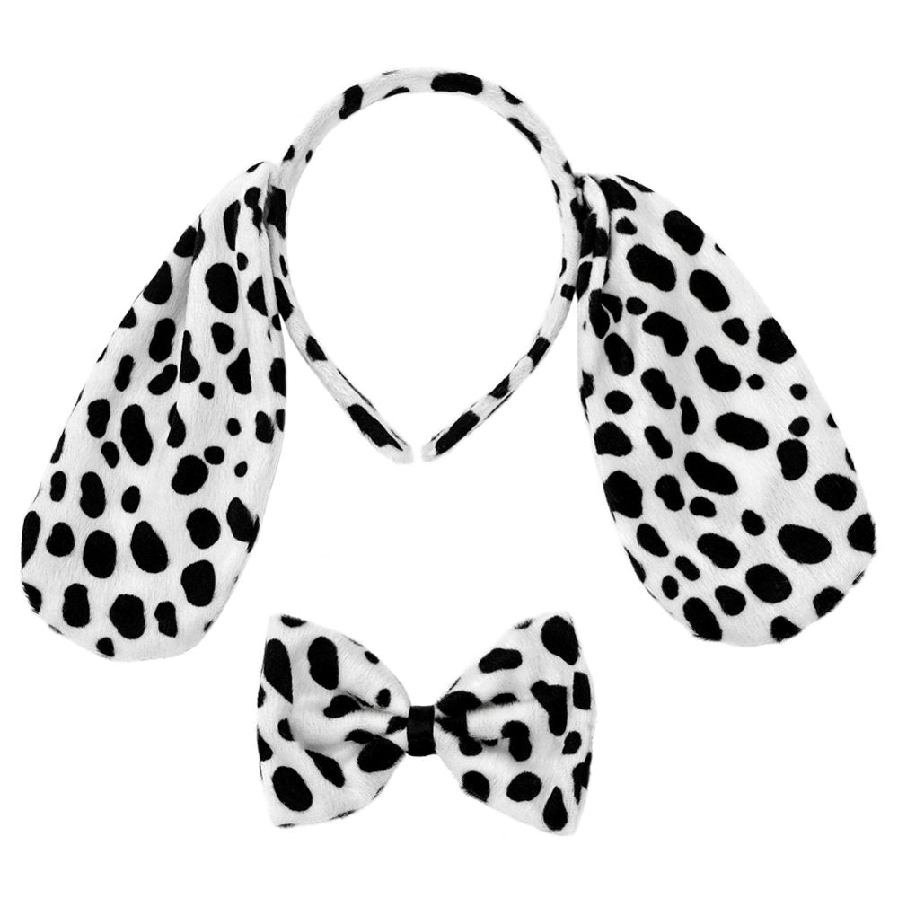 Seasonstrading Dalmatian Ears Headband Tail & Bow Tie Costume Set - Halloween, Cosplay, Birthday Party, Fun Dog Dress up Accessories Kit Animals & Pet Supplies > Pet Supplies > Dog Supplies > Dog Apparel SeasonsTrading