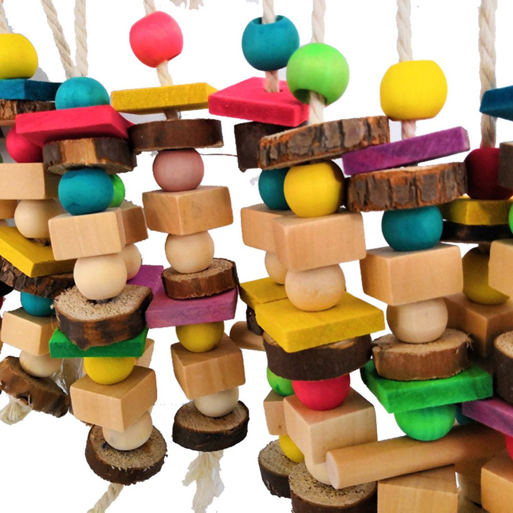 Big Medium Parrot Building Block Wooden Ladder Stand Perch Bar Bird Rope Pet Toy Animals & Pet Supplies > Pet Supplies > Bird Supplies > Bird Ladders & Perches duixinghas