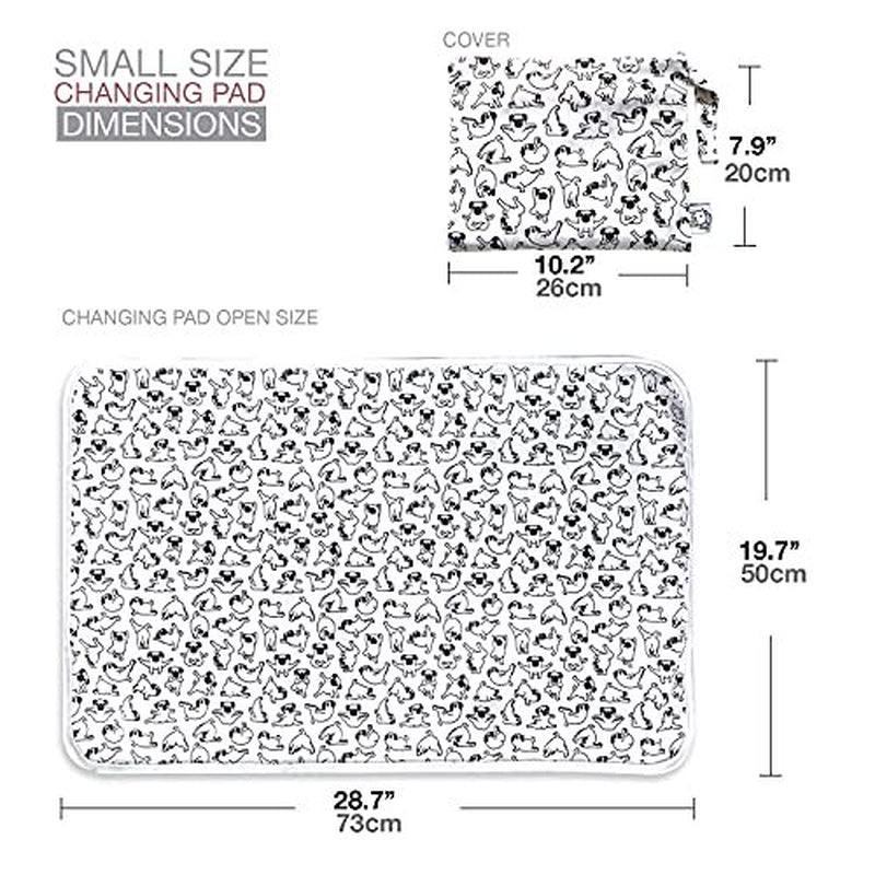 Flockthree Waterproof Baby Diaper Changing Pad with Storage Bag (28.7" X 19.7") Washable Wipeable Reusable Leak Proof Diaper Travel Mat Station Changing Mattress Liner Cribs Bed Cover, Dogs Animals & Pet Supplies > Pet Supplies > Dog Supplies > Dog Diaper Pads & Liners FLOCK THREE