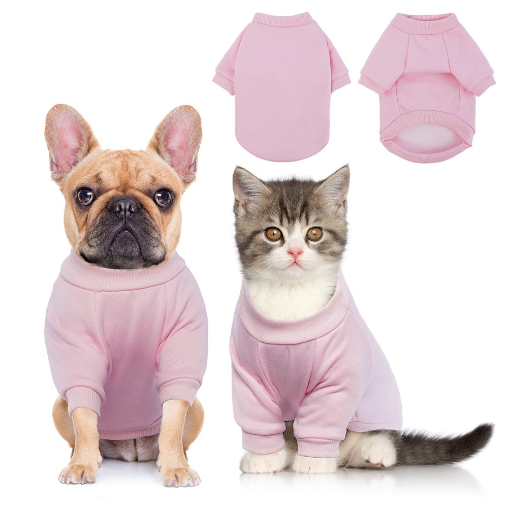 ROZKITCH Basic Dog Cat Hoodie Dog Winter Coat, Cold Weather Clothes Soft Warm Dog Sweater Basic Pet Clothes Hoodies for Small Medium Large Dogs Animals & Pet Supplies > Pet Supplies > Dog Supplies > Dog Apparel ROZKITCH S Pink