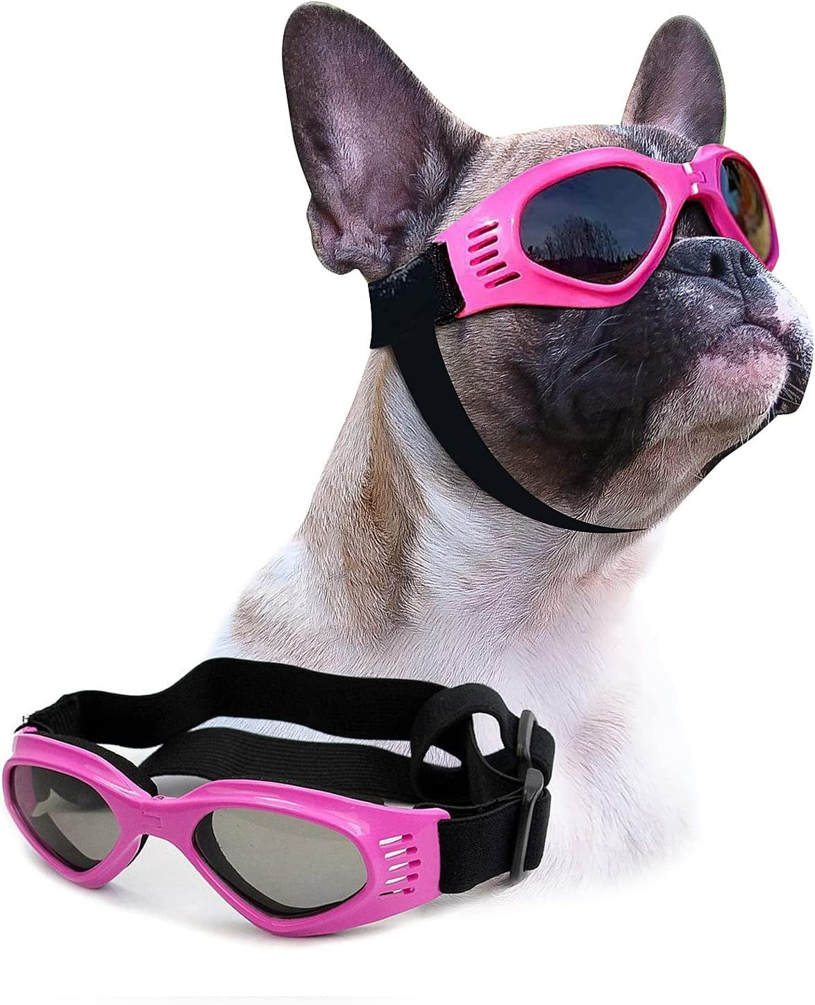 Petleso Dog Goggles Medium Breed, Dog Sunglasses for Medium Dogs Eye Protection Windproof, Black Animals & Pet Supplies > Pet Supplies > Dog Supplies > Dog Apparel PETLESO Pink