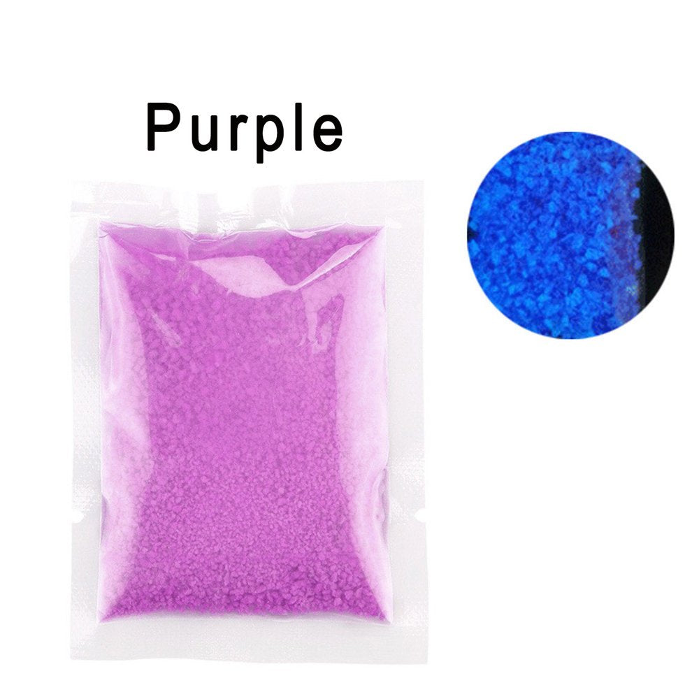 Herrnalise Home Decor Clearance Glow in the Dark Fluorescent Sand Luminous Gravel Aquarium Luminous Sand Animals & Pet Supplies > Pet Supplies > Fish Supplies > Aquarium Gravel & Substrates Herrnalise Purple