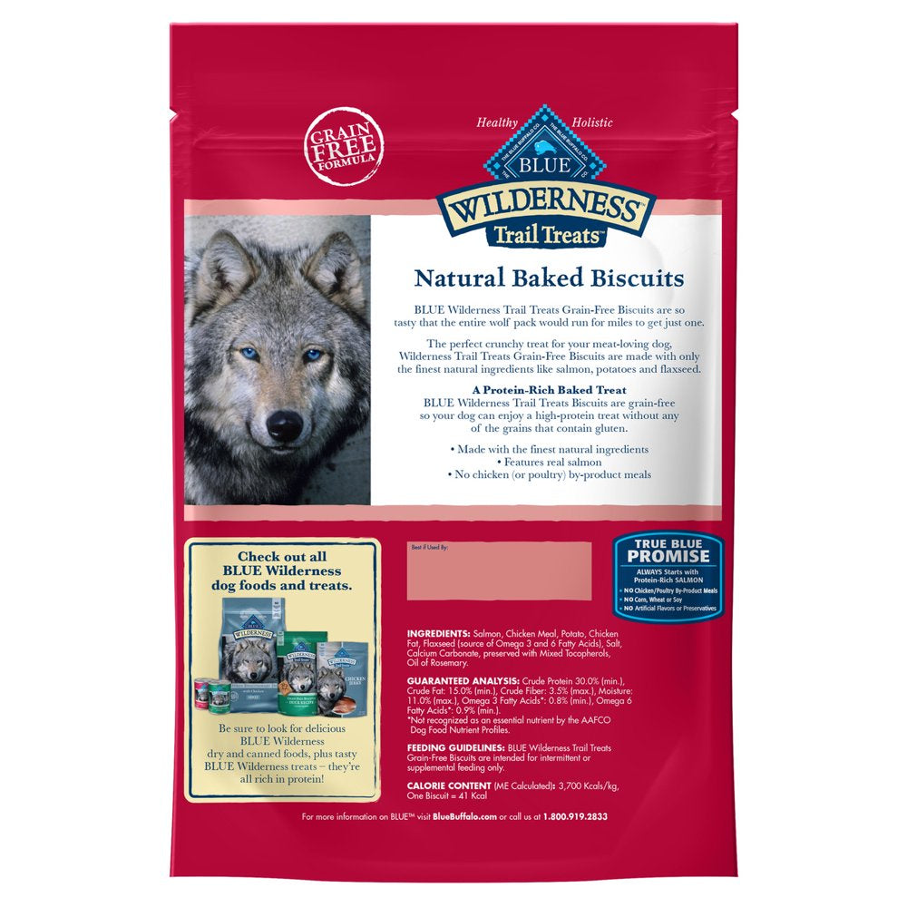 Blue Buffalo Wilderness Trail Treats High Protein Salmon Flavor Crunchy Biscuit Treats for Dogs, Grain-Free, 24 Oz. Bag Animals & Pet Supplies > Pet Supplies > Dog Supplies > Dog Treats Blue Buffalo